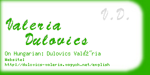 valeria dulovics business card